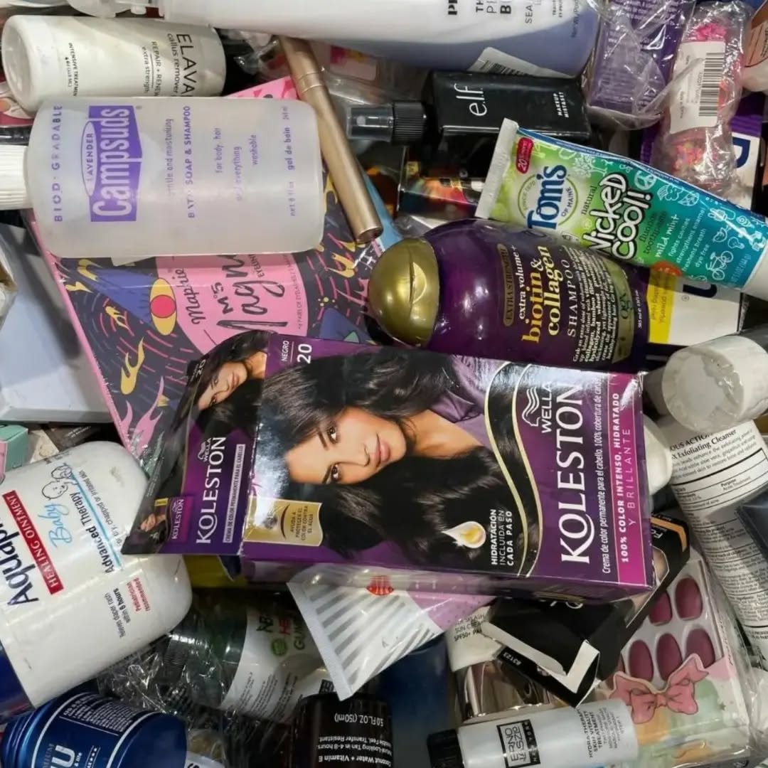 Makeup, skincare, hair care assortment