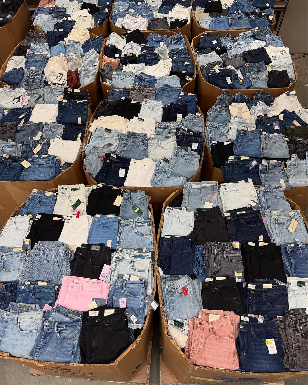 Bulk denim jeans inventory