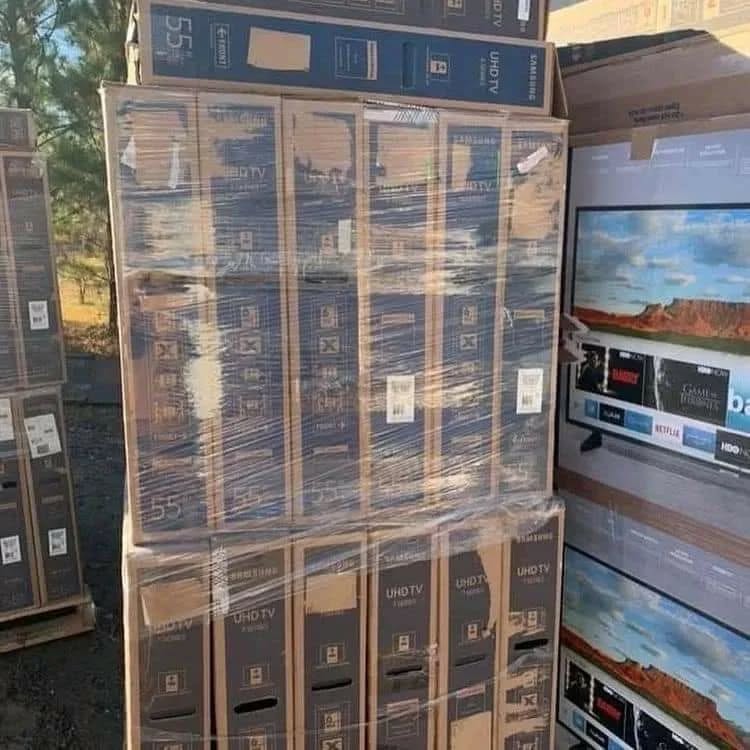 Bulk TV shipment on pallet